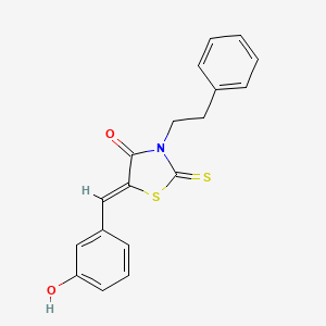 molecular formula C18H15NO2S2 B10879880 (5Z)-5-(3-hydroxybenzylidene)-3-(2-phenylethyl)-2-thioxo-1,3-thiazolidin-4-one 