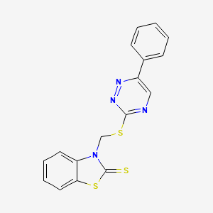 3-{[(6-phenyl-1,2,4-triazin-3-yl)sulfanyl]methyl}-1,3-benzothiazole-2(3H)-thione