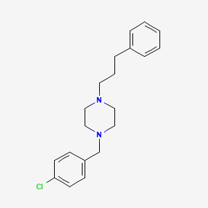 molecular formula C20H25ClN2 B10879890 1-[(4-Chlorophenyl)methyl]-4-(3-phenylpropyl)piperazine 