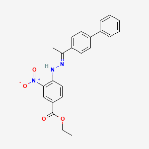 molecular formula C23H21N3O4 B10879921 ethyl 4-{(2E)-2-[1-(biphenyl-4-yl)ethylidene]hydrazinyl}-3-nitrobenzoate 