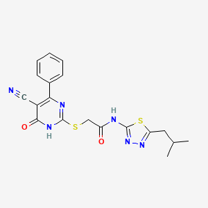 2-[(5-cyano-6-oxo-4-phenyl-1,6-dihydropyrimidin-2-yl)sulfanyl]-N-[5-(2-methylpropyl)-1,3,4-thiadiazol-2-yl]acetamide