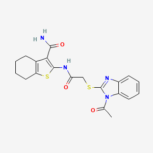 2-({[(1-acetyl-1H-benzimidazol-2-yl)sulfanyl]acetyl}amino)-4,5,6,7-tetrahydro-1-benzothiophene-3-carboxamide