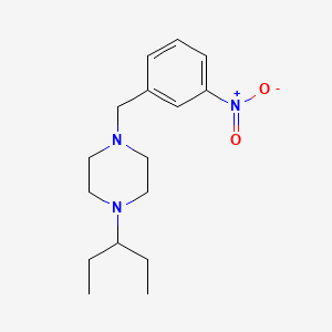 molecular formula C16H25N3O2 B10879937 1-(3-Nitrobenzyl)-4-(pentan-3-yl)piperazine 