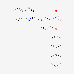 molecular formula C26H17N3O3 B10879940 2-[4-(Biphenyl-4-yloxy)-3-nitrophenyl]quinoxaline 