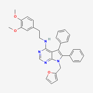 N-[2-(3,4-dimethoxyphenyl)ethyl]-7-(furan-2-ylmethyl)-5,6-diphenyl-7H-pyrrolo[2,3-d]pyrimidin-4-amine