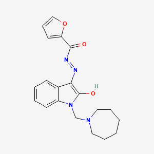 N'-[(3Z)-1-(azepan-1-ylmethyl)-2-oxo-1,2-dihydro-3H-indol-3-ylidene]furan-2-carbohydrazide