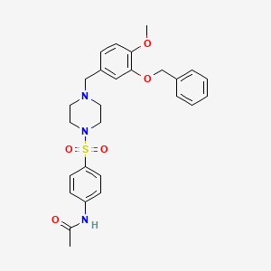 molecular formula C27H31N3O5S B10879973 N-[4-({4-[3-(benzyloxy)-4-methoxybenzyl]piperazin-1-yl}sulfonyl)phenyl]acetamide 