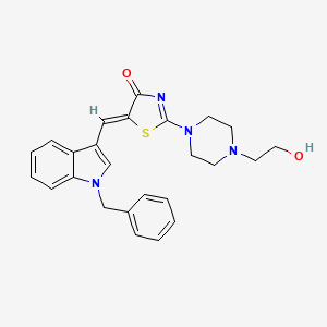 molecular formula C25H26N4O2S B10879976 (5Z)-5-[(1-benzyl-1H-indol-3-yl)methylidene]-2-[4-(2-hydroxyethyl)piperazin-1-yl]-1,3-thiazol-4(5H)-one 