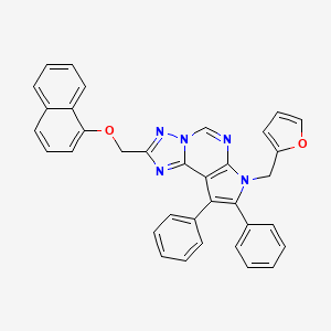 7-(furan-2-ylmethyl)-2-[(naphthalen-1-yloxy)methyl]-8,9-diphenyl-7H-pyrrolo[3,2-e][1,2,4]triazolo[1,5-c]pyrimidine