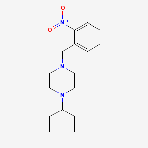 molecular formula C16H25N3O2 B10879992 1-(2-Nitrobenzyl)-4-(pentan-3-yl)piperazine 