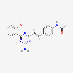 N-(4-{(E)-2-[4-amino-6-(2-hydroxyphenyl)-1,3,5-triazin-2-yl]ethenyl}phenyl)acetamide