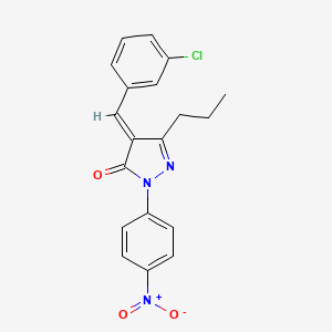 molecular formula C19H16ClN3O3 B10880025 (4E)-4-(3-chlorobenzylidene)-2-(4-nitrophenyl)-5-propyl-2,4-dihydro-3H-pyrazol-3-one 