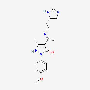 (4Z)-4-(1-{[2-(1H-imidazol-4-yl)ethyl]amino}ethylidene)-2-(4-methoxyphenyl)-5-methyl-2,4-dihydro-3H-pyrazol-3-one