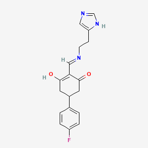 5-(4-fluorophenyl)-2-({[2-(1H-imidazol-4-yl)ethyl]amino}methylidene)cyclohexane-1,3-dione