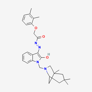 2-(2,3-dimethylphenoxy)-N'-{(3Z)-2-oxo-1-[(1,3,3-trimethyl-6-azabicyclo[3.2.1]oct-6-yl)methyl]-1,2-dihydro-3H-indol-3-ylidene}acetohydrazide