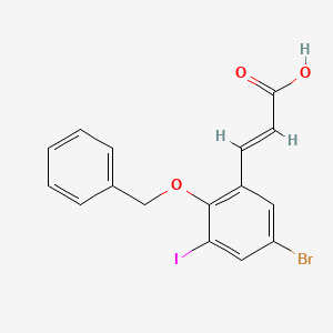 molecular formula C16H12BrIO3 B10880075 (2E)-3-[2-(benzyloxy)-5-bromo-3-iodophenyl]prop-2-enoic acid 