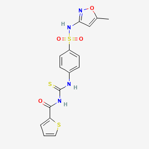 molecular formula C16H14N4O4S3 B10880088 N-({4-[(5-methyl-1,2-oxazol-3-yl)sulfamoyl]phenyl}carbamothioyl)thiophene-2-carboxamide 