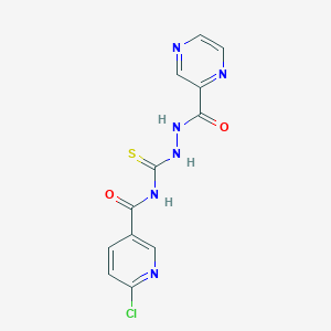 6-chloro-N-{[2-(pyrazin-2-ylcarbonyl)hydrazinyl]carbonothioyl}pyridine-3-carboxamide