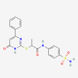 2-[(6-oxo-4-phenyl-1,6-dihydropyrimidin-2-yl)sulfanyl]-N-(4-sulfamoylphenyl)propanamide