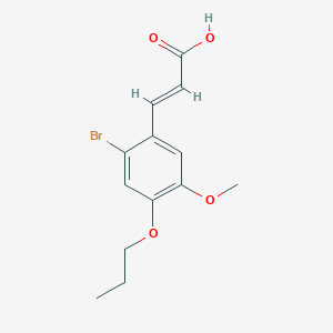 molecular formula C13H15BrO4 B10880133 (2E)-3-(2-bromo-5-methoxy-4-propoxyphenyl)prop-2-enoic acid 