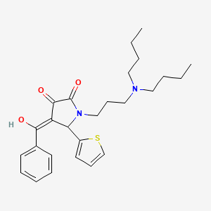 molecular formula C26H34N2O3S B10880139 1-[3-(dibutylamino)propyl]-3-hydroxy-4-(phenylcarbonyl)-5-(thiophen-2-yl)-1,5-dihydro-2H-pyrrol-2-one 