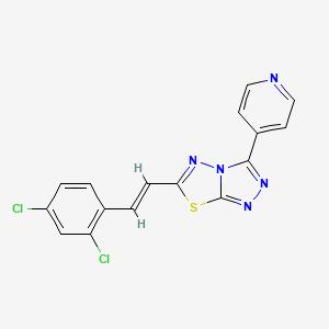 molecular formula C16H9Cl2N5S B10880147 6-[(E)-2-(2,4-dichlorophenyl)ethenyl]-3-(pyridin-4-yl)[1,2,4]triazolo[3,4-b][1,3,4]thiadiazole 