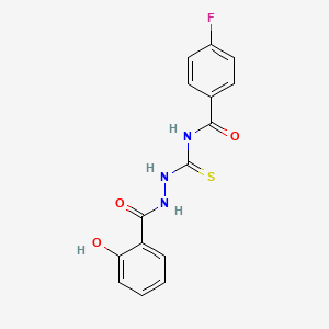 4-Fluoro-N-[N'-(2-hydroxy-benzoyl)-hydrazinocarbothioyl]-benzamide