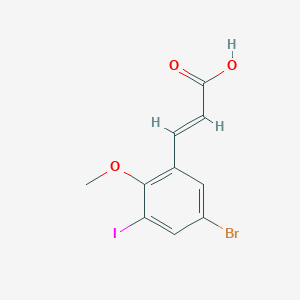 molecular formula C10H8BrIO3 B10880149 (2E)-3-(5-bromo-3-iodo-2-methoxyphenyl)prop-2-enoic acid 