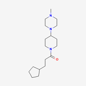 3-Cyclopentyl-1-[4-(4-methylpiperazin-1-yl)piperidin-1-yl]propan-1-one