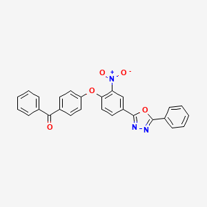 molecular formula C27H17N3O5 B10880160 {4-[2-Nitro-4-(5-phenyl-1,3,4-oxadiazol-2-yl)phenoxy]phenyl}(phenyl)methanone 