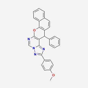 molecular formula C29H20N4O2 B10880176 2-(4-methoxyphenyl)-14-phenyl-14H-benzo[7,8]chromeno[3,2-e][1,2,4]triazolo[1,5-c]pyrimidine 