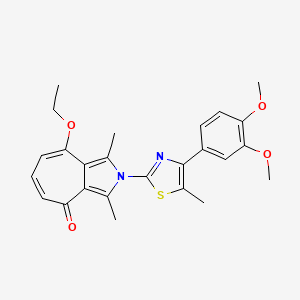 2-[4-(3,4-dimethoxyphenyl)-5-methyl-1,3-thiazol-2-yl]-8-ethoxy-1,3-dimethylcyclohepta[c]pyrrol-4(2H)-one