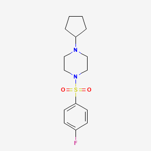 molecular formula C15H21FN2O2S B10880236 1-Cyclopentyl-4-[(4-fluorophenyl)sulfonyl]piperazine 