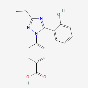 molecular formula C17H15N3O3 B10880254 4-[3-ethyl-5-(2-hydroxyphenyl)-1H-1,2,4-triazol-1-yl]benzoic acid 