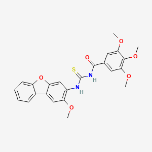 3,4,5-trimethoxy-N-[(2-methoxydibenzo[b,d]furan-3-yl)carbamothioyl]benzamide