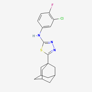 molecular formula C18H19ClFN3S B10880266 N-[5-(1-Adamantyl)-1,3,4-thiadiazol-2-YL]-N-(3-chloro-4-fluorophenyl)amine 