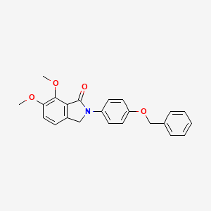 molecular formula C23H21NO4 B10880290 2-[4-(benzyloxy)phenyl]-6,7-dimethoxy-2,3-dihydro-1H-isoindol-1-one 