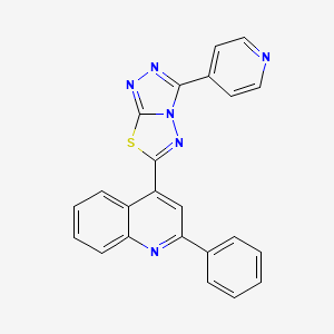 molecular formula C23H14N6S B10880310 2-Phenyl-4-[3-(pyridin-4-yl)[1,2,4]triazolo[3,4-b][1,3,4]thiadiazol-6-yl]quinoline 