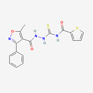 N-({2-[(5-methyl-3-phenyl-1,2-oxazol-4-yl)carbonyl]hydrazinyl}carbonothioyl)thiophene-2-carboxamide