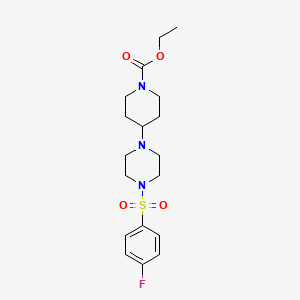 molecular formula C18H26FN3O4S B10880359 Ethyl 4-{4-[(4-fluorophenyl)sulfonyl]piperazin-1-yl}piperidine-1-carboxylate 