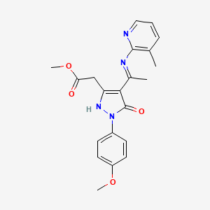 methyl [(4Z)-1-(4-methoxyphenyl)-4-{1-[(3-methylpyridin-2-yl)amino]ethylidene}-5-oxo-4,5-dihydro-1H-pyrazol-3-yl]acetate