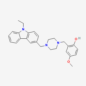 2-[[4-[(9-Ethylcarbazol-3-yl)methyl]piperazin-1-yl]methyl]-4-methoxyphenol