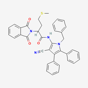 N-(1-benzyl-3-cyano-4,5-diphenyl-1H-pyrrol-2-yl)-2-(1,3-dioxo-1,3-dihydro-2H-isoindol-2-yl)-4-(methylsulfanyl)butanamide