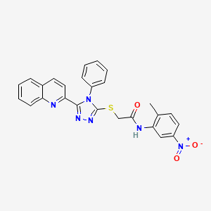 N-(2-methyl-5-nitrophenyl)-2-{[4-phenyl-5-(quinolin-2-yl)-4H-1,2,4-triazol-3-yl]sulfanyl}acetamide