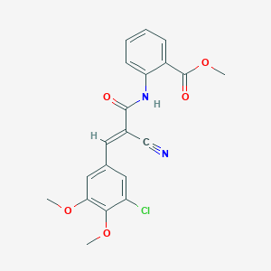 molecular formula C20H17ClN2O5 B10880443 methyl 2-{[(2E)-3-(3-chloro-4,5-dimethoxyphenyl)-2-cyanoprop-2-enoyl]amino}benzoate 