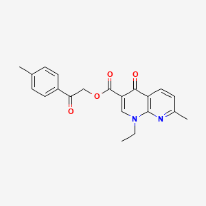 molecular formula C21H20N2O4 B10880456 2-(4-Methylphenyl)-2-oxoethyl 1-ethyl-7-methyl-4-oxo-1,4-dihydro-1,8-naphthyridine-3-carboxylate 