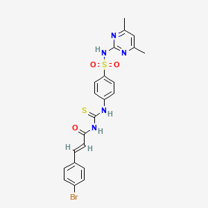 molecular formula C22H20BrN5O3S2 B10880464 (2E)-3-(4-bromophenyl)-N-({4-[(4,6-dimethylpyrimidin-2-yl)sulfamoyl]phenyl}carbamothioyl)prop-2-enamide 