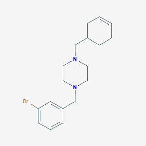 molecular formula C18H25BrN2 B10880506 1-(3-Bromobenzyl)-4-(cyclohex-3-en-1-ylmethyl)piperazine 