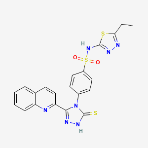 N-(5-ethyl-1,3,4-thiadiazol-2-yl)-4-[3-(quinolin-2-yl)-5-sulfanyl-4H-1,2,4-triazol-4-yl]benzenesulfonamide