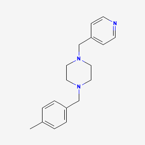 molecular formula C18H23N3 B10880551 1-(4-Methylbenzyl)-4-(pyridin-4-ylmethyl)piperazine 